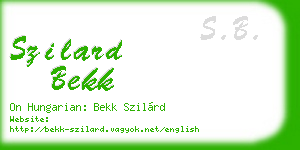 szilard bekk business card