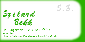 szilard bekk business card